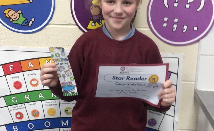 Image of Huge congratulations to Luella for being named Year 4’s Reader of the Week! Your amazing consistency and love for books every single week is so inspiring—keep shining, Luella!