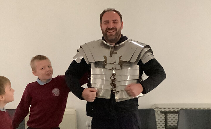 Image of Hi all. As you know we had a trip to the Roman Museum yesterday and we had a wonderful time. We got to try on Roman armour and the children loved it.