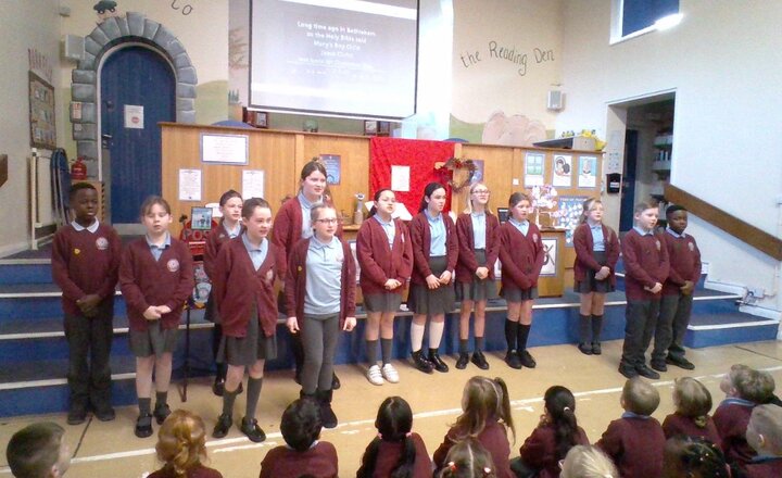 Image of A big thank you to our school choir who opened our school worship this morning with a song from their performance last night at Blackburn Cathedral. We really enjoyed listening to you.