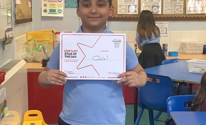 Image of So much fun in the sun yesterday learning how to balance ready for tennis. Our PE star of the day was Qasim.