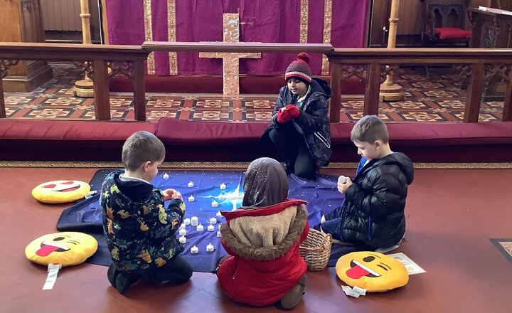 Image of Today we have visited church and had the pleasure of completing various activities at different stations. This was to support us in prayer and to reflect on the true meaning of Christmas . Thank you to Reverend Alice and Church.