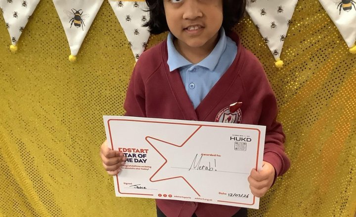 Image of Well done Merab our star of the week! Fantastic following instruction, listening and joining in.