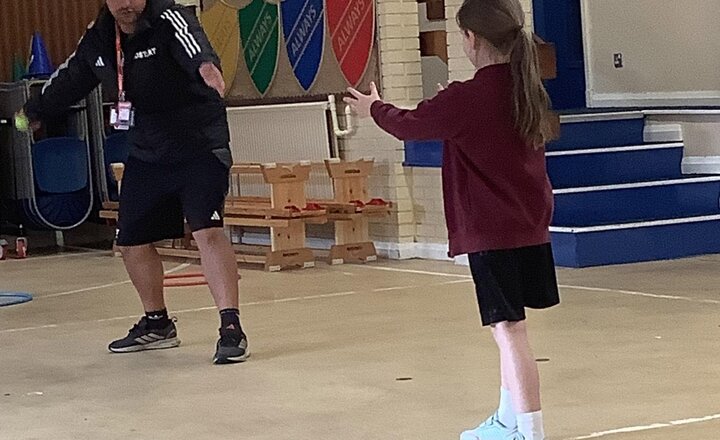 Image of Today in PE we are practising our throwing and catching skills.