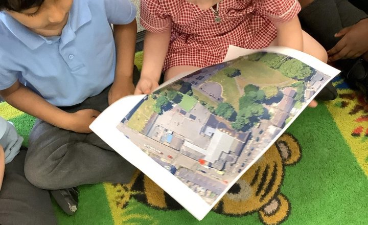 Image of In maths, we have been using our positional language and looking at maps from an aerial perspective 🤩🗺️