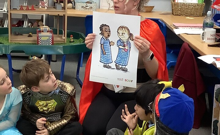 Image of In PSHE, we have been learning about how we can help our friends and what is the right thing to do! We learnt about the importance of kindness.