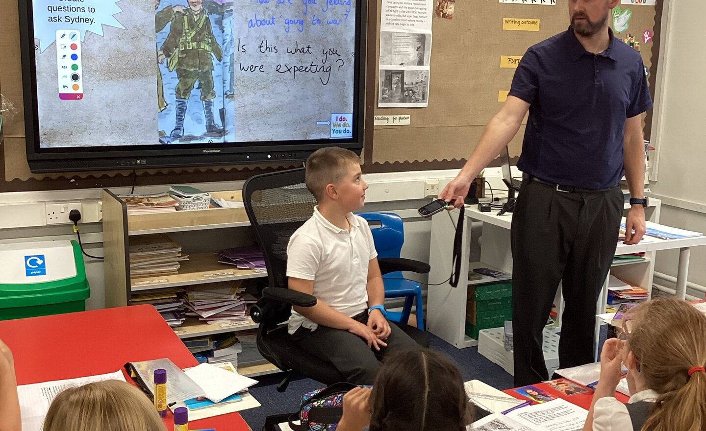 Image of Hot seating in the role of Sidney.