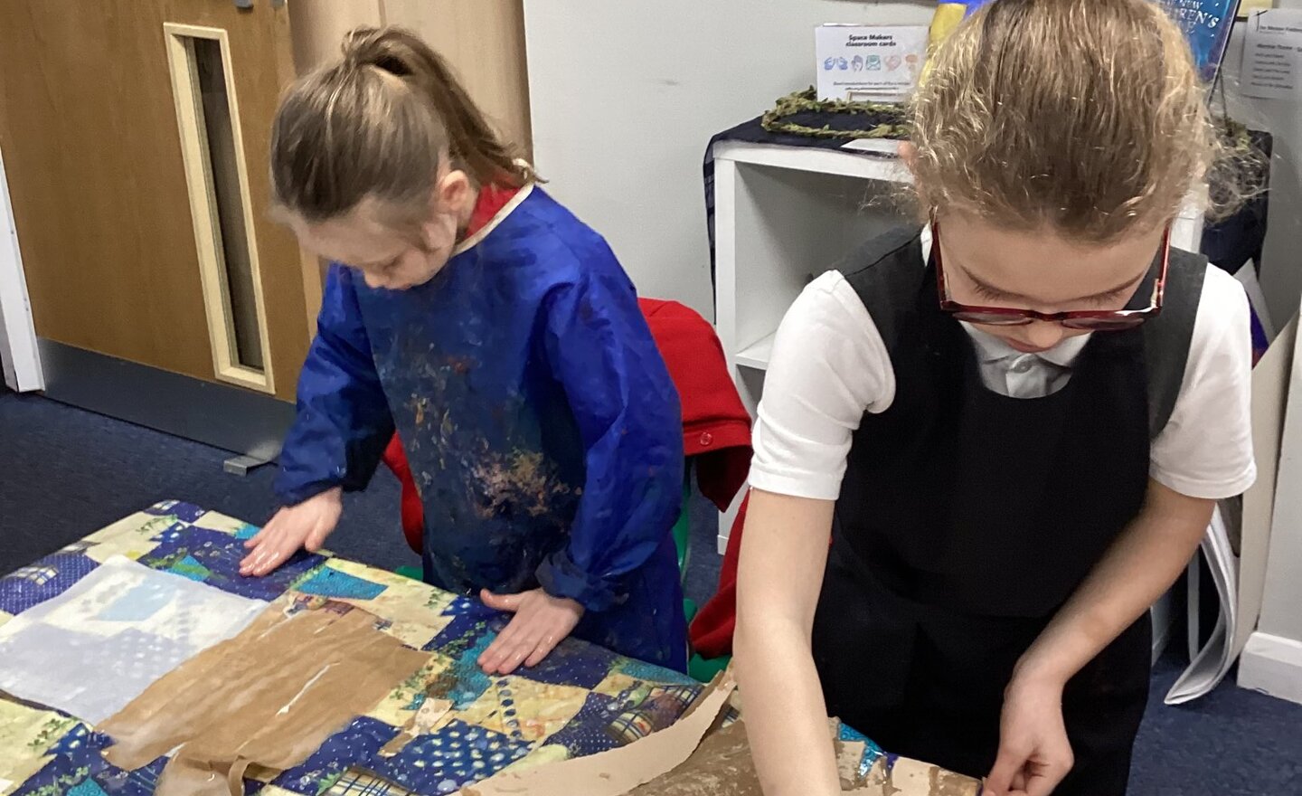 Image of Ancient Egyptians, making our own Papyrus Paper.