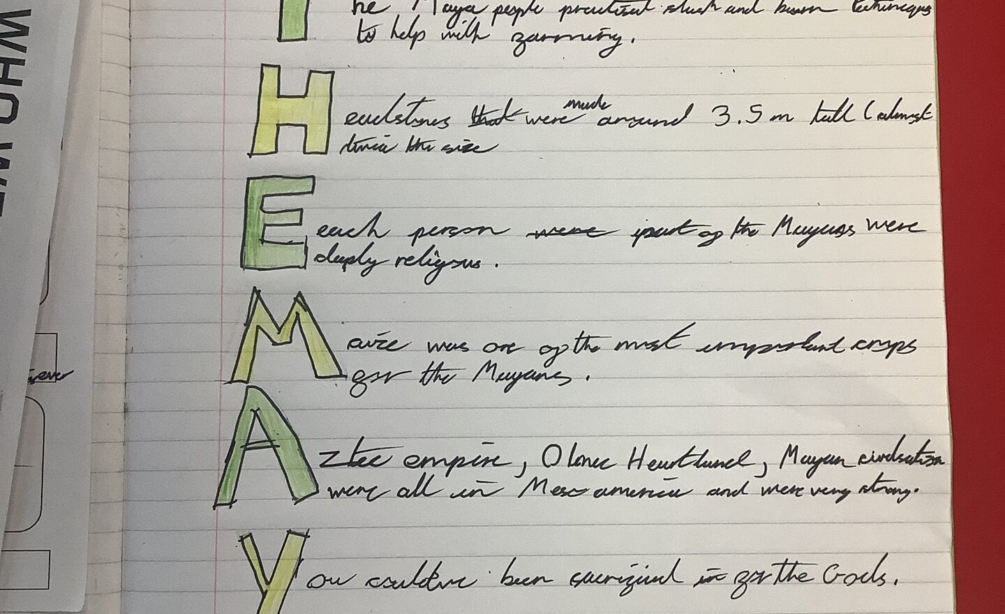 Image of Mayan facts through poetry.