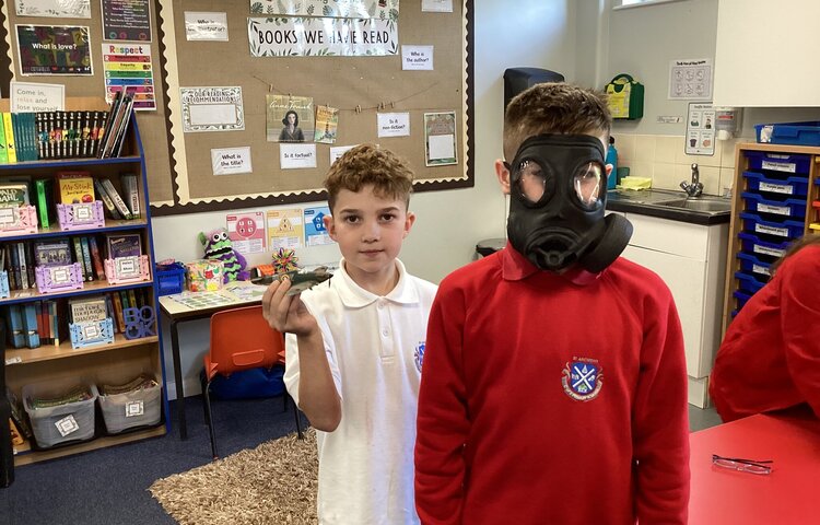 Image of Exploring  WW11 artefacts.