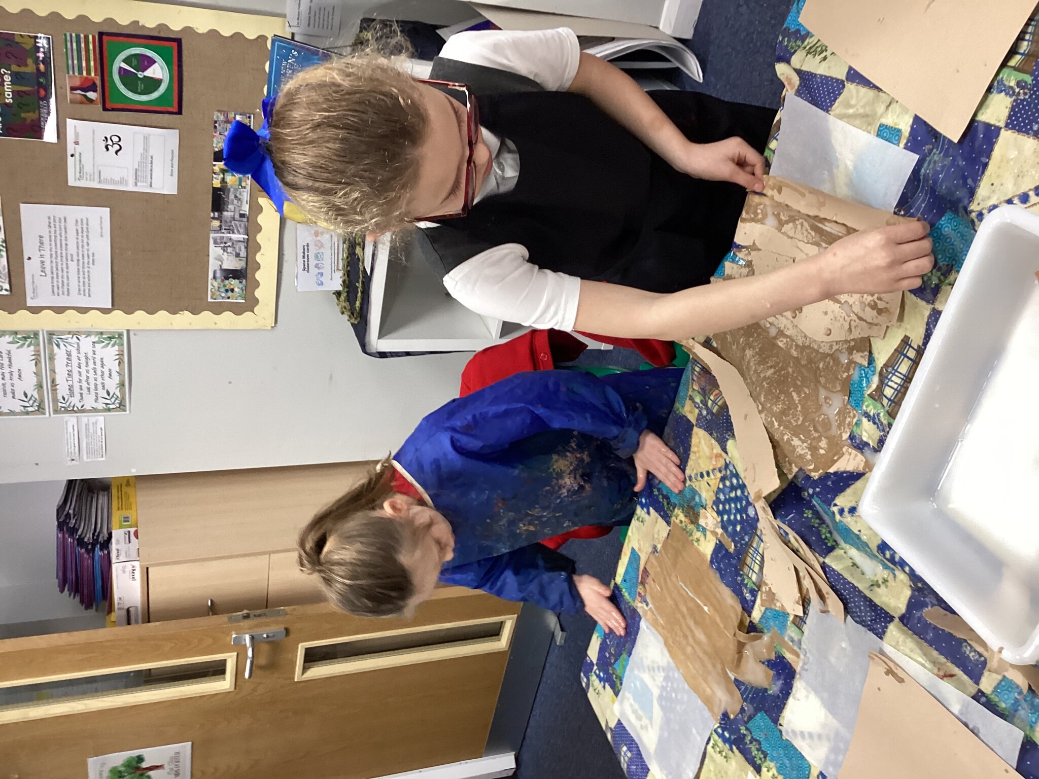 Image of Ancient Egyptians, making our own Papyrus Paper.