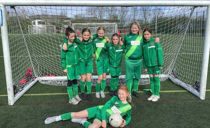 St Augustine's Year 5 and 6 Girls at a Football Tournament
