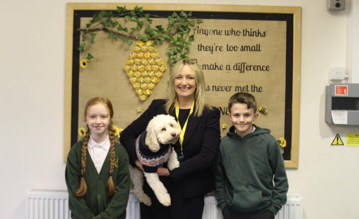 Millie enjoying her time with Head Boy and Head Girl and the Headteacher