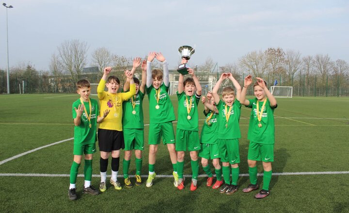 St Augustine's boys football team celebrating their win!