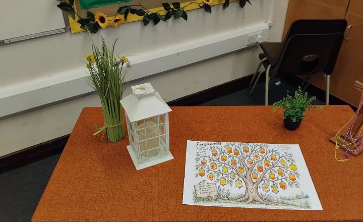 Table layout at St Augustine's for the prayer and liturgy