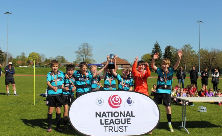 St Augustine's football team celebrating their amazing win