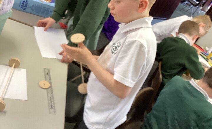 St Augustine's pupil experimenting using their design skills to make a moving vehicle