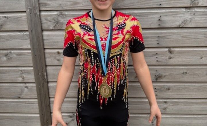 St Augustine's pupil, Issac, with his amazing medal from the North of England Regional Prelims