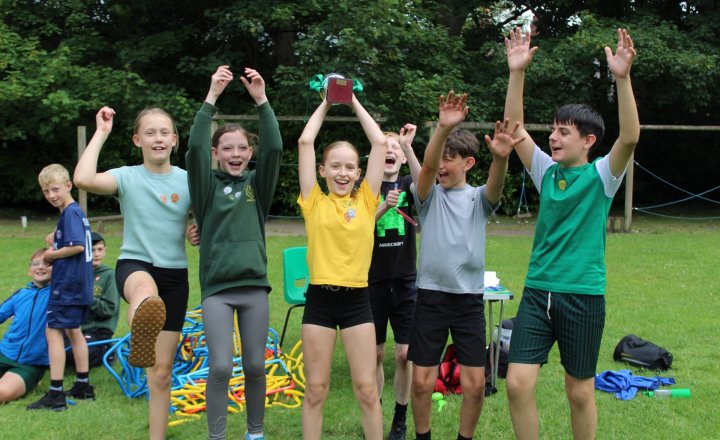 St Augustine's winning pupils with their trophy during Sports Day 2026