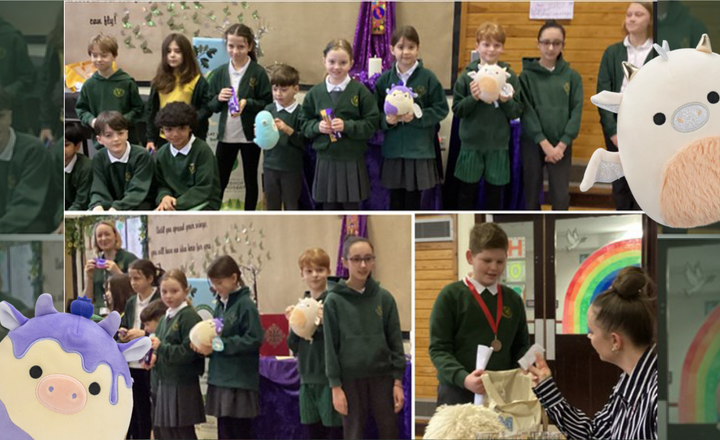 St Augustine's pupils during their Squishmallow Raffle