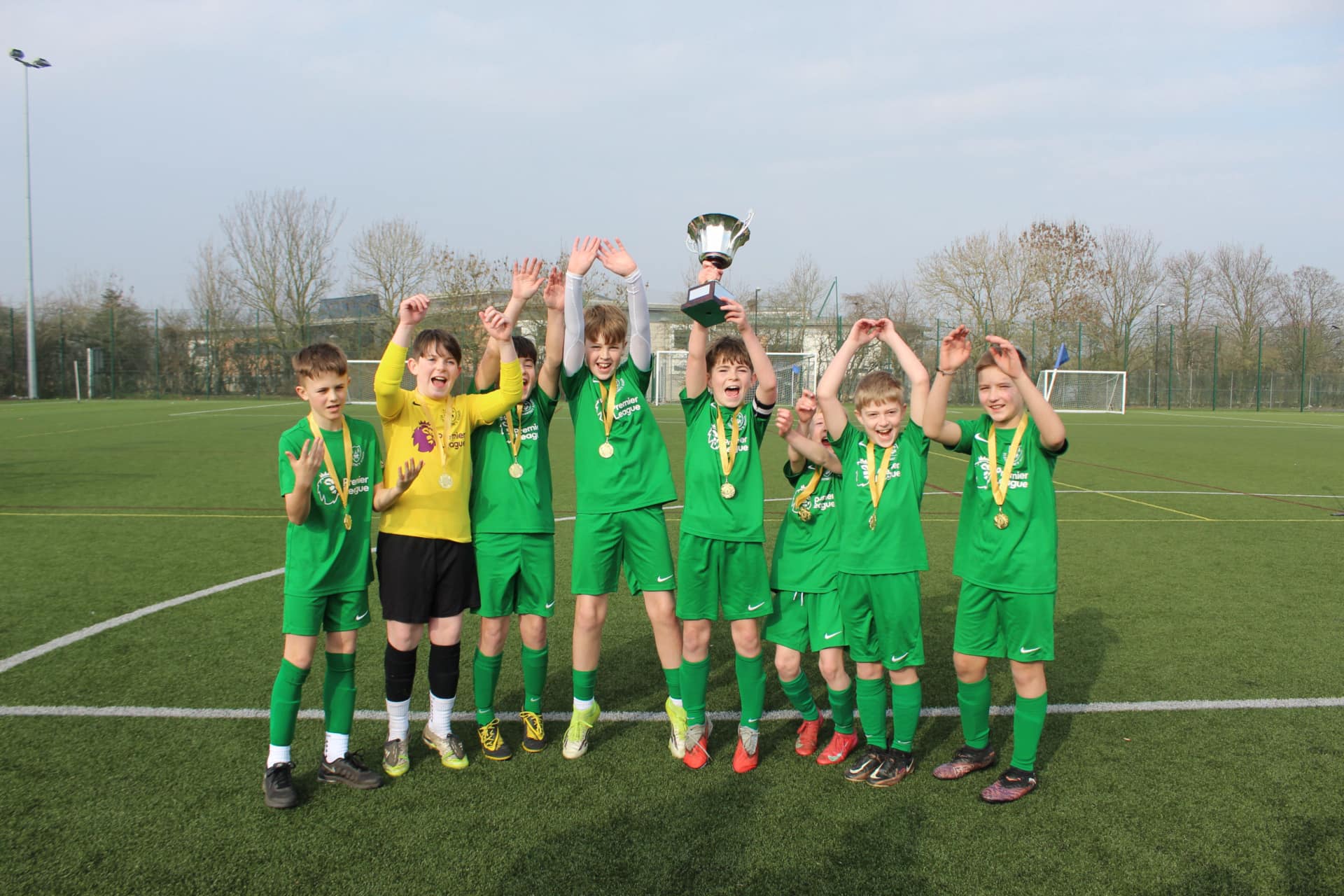 St Augustine's boys football team celebrating their win!