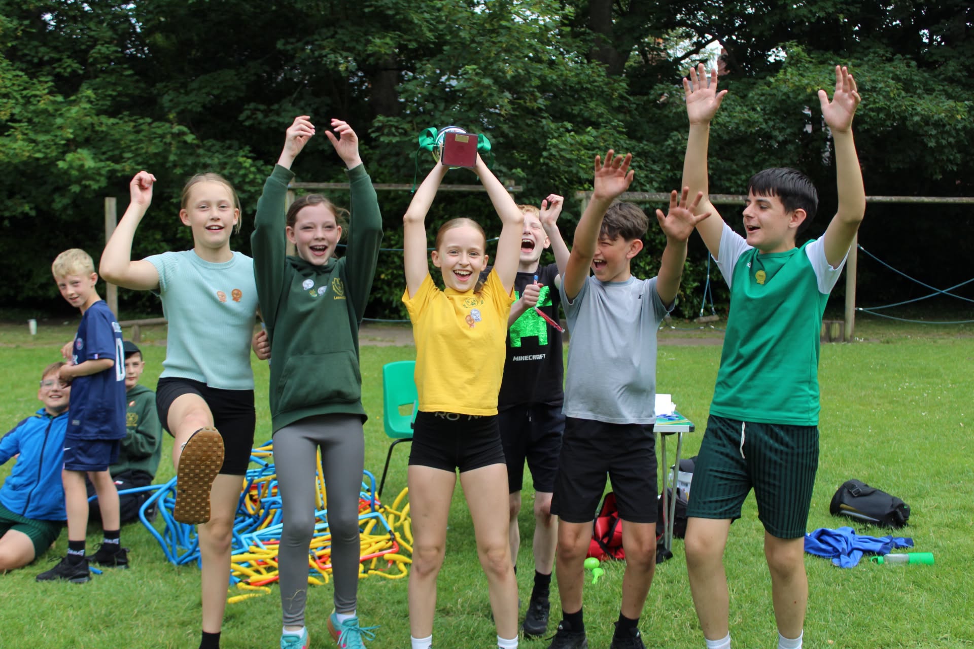 St Augustine's winning pupils with their trophy during Sports Day 2026