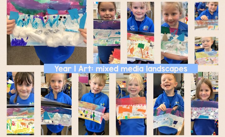 Image of Year 1 Art: mixed media landscapes
