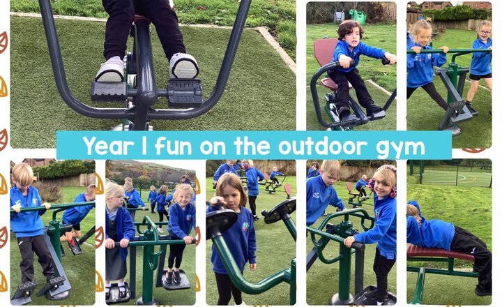 Image of Year 1 fun on the outdoor gym 