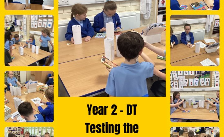 Image of Year 2 - DT - Testing the strength of different shapes.
