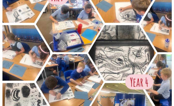 Image of Year 4 Art - Mark Making with Charcoal 