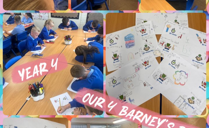 Image of Year 4 - Our Representation of the 4 Barney’s Be’s