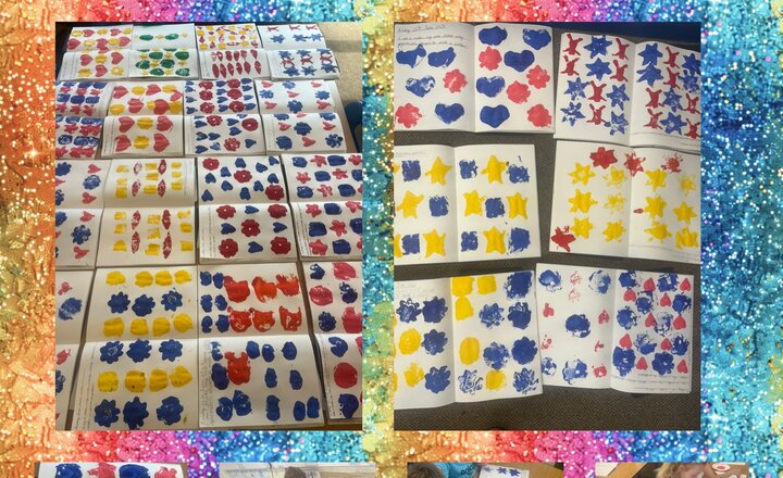 Image of Year 4 Art - Making our own stamps to create a pattern with paint. 