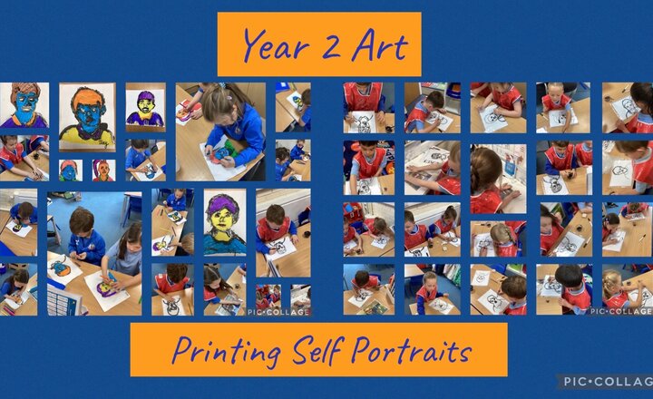 Image of Year 2 Art- Printing Self Portraits