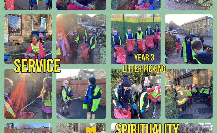 Image of Year 3- Litter Picking- Demonstrating our Christian Value of Service