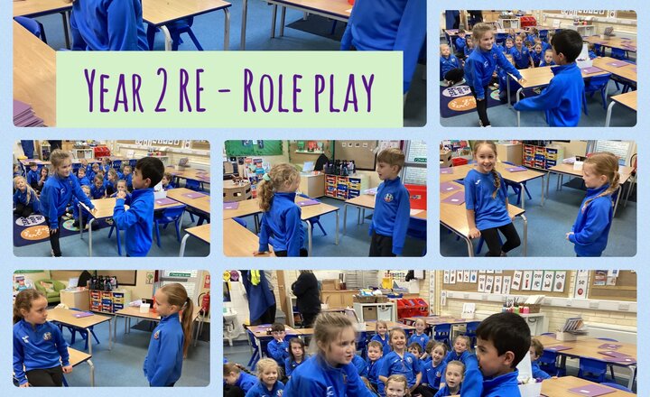 Image of Year 2 RE - Role Play of Angel Gabriel giving good news to Mary