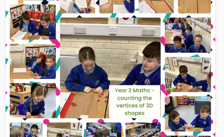 Image of Year 2 - Maths - Creating 3D shapes and identifying the number of vertices