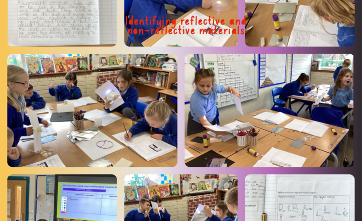 Image of Year 3- Science- Exploring reflective and non-reflective materials. 