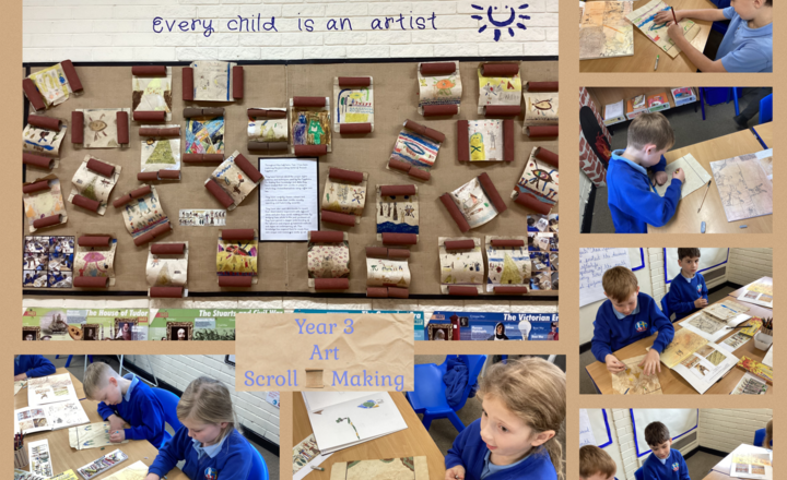 Image of Year 3- Art- Egyptian Scroll Making