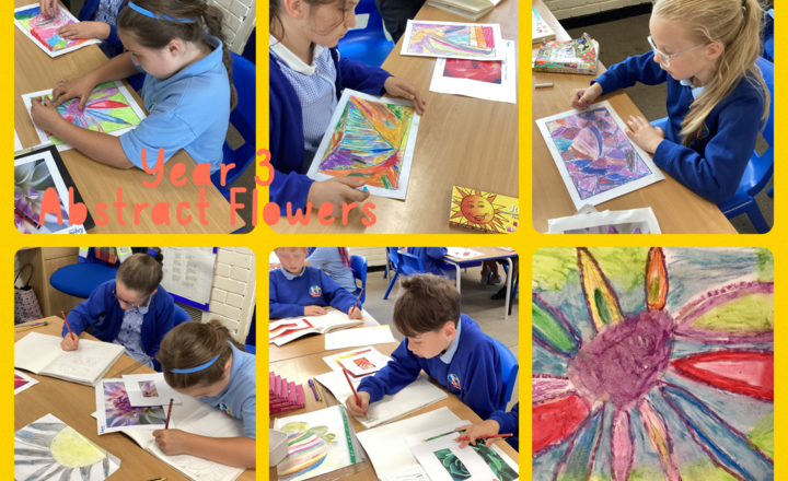 Image of Year 3- Art- Our Abstract Flower Drawings