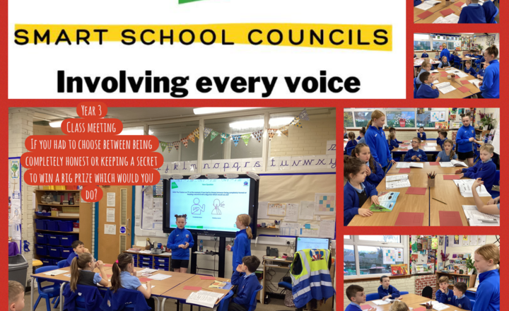 Image of Year 3- Class Meeting delivered by Year 5 Smart School Councillors, Darcy and Alice 