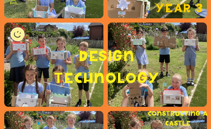 Image of Year 3- Design Technology- Make a castle using 3D shapes – both nets and junk modelling.