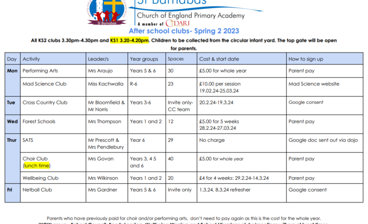 Image of After school clubs - Spring 2