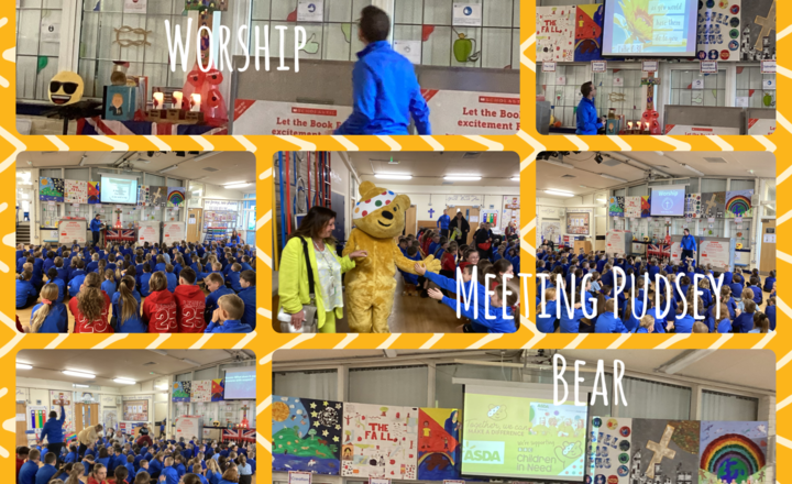 Image of Whole School Thursday Worship with Rev Ben and Pudsey 