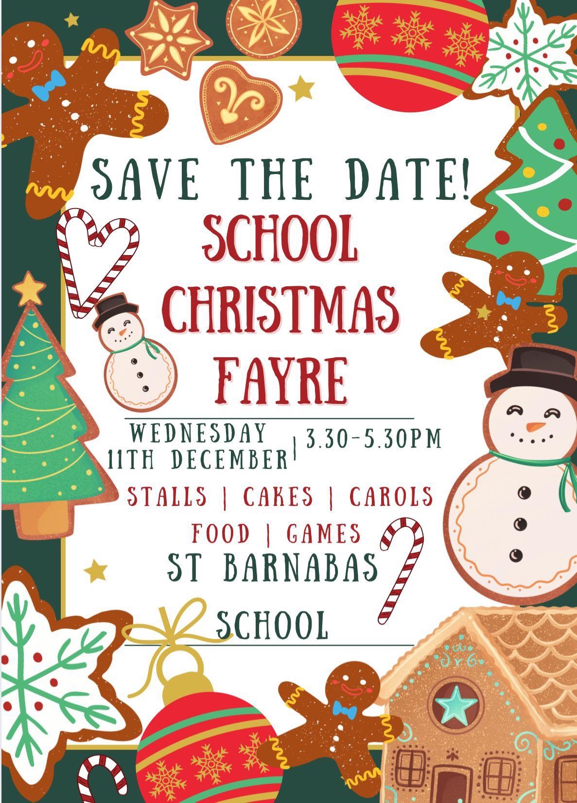 FOSB Christmas Fayre 2024 St Barnabas Primary School, A Church of