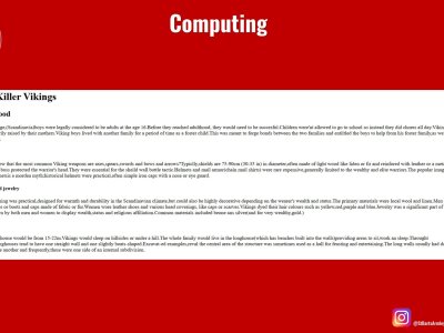 Image of Curriculum - Computing - HTML Webpages