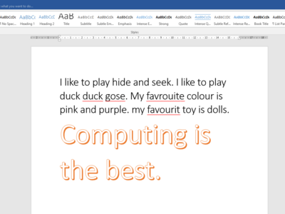Image of Year 2 (Class 6) - Computing - Microsoft Word Typing Skills
