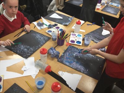 Image of Year 5 (Class 13) - Art - Galaxy Sky