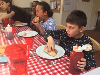 Image of Year 5 - Lineham Farm Residential - Dinner Time