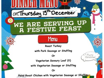 Image of Christmas Dinner Menu - Thursday 15th December 2022