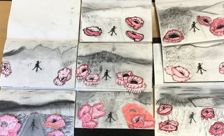 Image of Year 5 (Class 12) - Art - World War 2 Inspired Landscapes