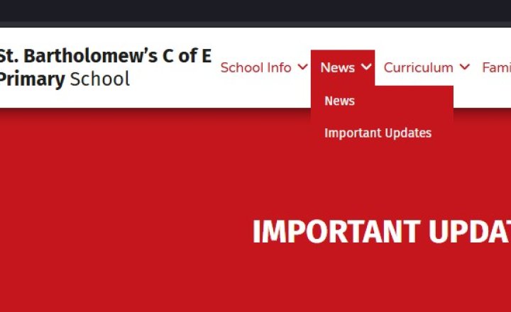 Image of Important Updates Page
